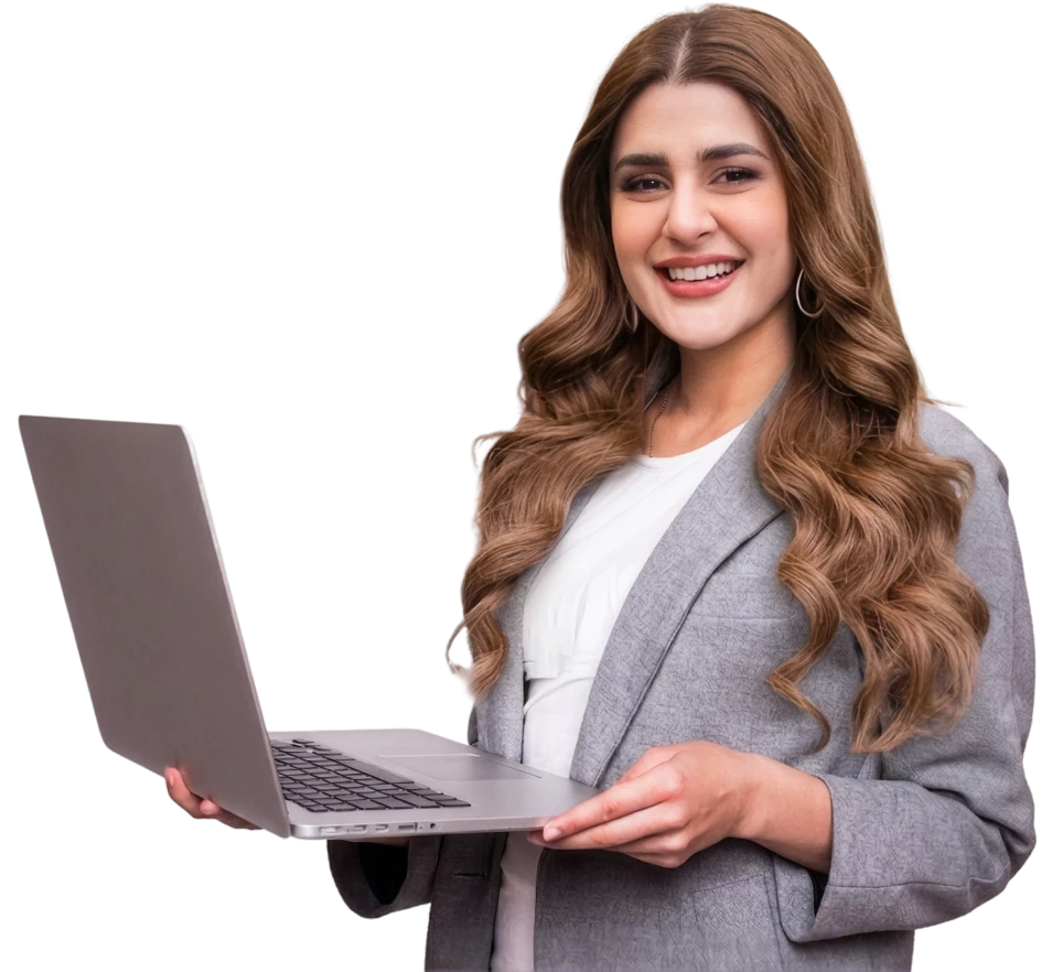 Woman working securely on a laptop